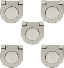 XMHF Cupboard Drawer Flush Mount Pull Ring Handle Knob A527 4pcs, Silvery