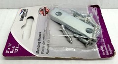 2″ x 1/2″ Mending Brace 4Pk Steel Zinc Plated Int / Exterior NEW V118 N114-314