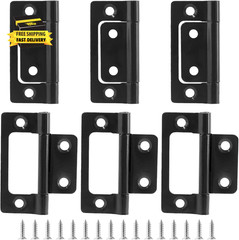 6 Pcs Non-Mortise Door Hinges, 2 Inch X 1 Inch Bifold Butt Cabinet Hinges Vintag