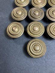 Vintage Brass Capped Cabinet Knob/Drawer Pulls w/ Screws 1.25” Set Of 10