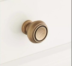 SIGNATURE HARDWARE 1-1/4″ Cipullo Solid Brass Round Cabinet Knob- Antique Brass