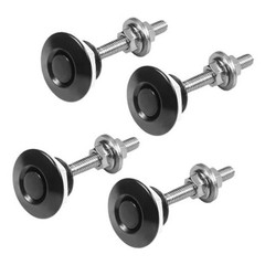4 PCS Car Hood Pins, 1.2 Inches Push Button Bonnet Aluminum License Plate Black