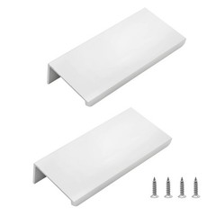 2 PCS Back Mount Finger Edge Pulls 80mm/3.15 Inch Silver Aluminum Hidden Tab