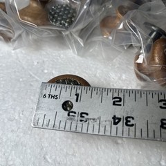 Set of 22 Redwood Cabinet Knobs with Brass Center – Rustic Vintage Style Pulls