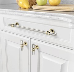 10 Pk 10″ Hole Centers Brushed Nickel & Gold Cabinet Pulls Drawer Handles