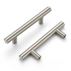 5 Pack 5 In Satin Brushed Nickel Stainless Steel Cabinet Drawer Pulls 3″ Hole