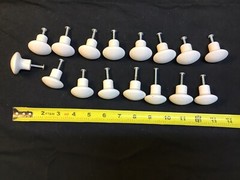 Porcelain Cabinet Knobs Drawer Pulls 1 3/8 Inches Wide Lot of 16