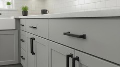 10 PCS Matt Black Cabinet Pulls 5 Inch 128mm Kitchen Handles Square AL3046MB New