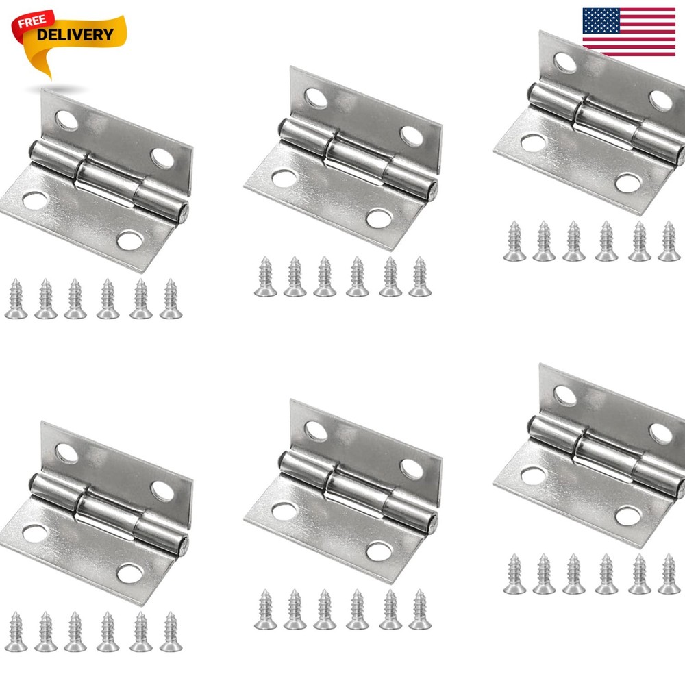 6Pack 1 Inch Butt Hinge 304 Stainless Steel Mini Hinges | Small Cabinet Hinge…