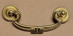 Period Brass Solid Brass 3″ V30 Swan Neck Pull With Rosettes