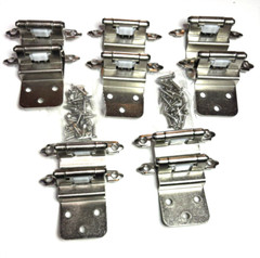 10 Pk 3/8 inch Insert Kitchen Cabinet Hinges Self Closing Face Mount Cupboard