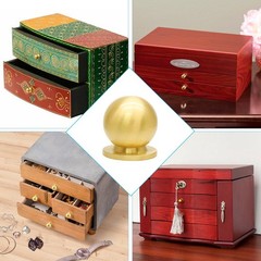 4 Packs Mini Round Solid Brass Knobs, 1/2 Inch Diameter Brass Pulls, Gold Mini