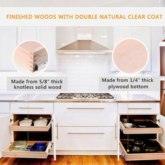 32″ Pull Out Soft Close Wood Drawer Organizer for Kitchen Cabinets
