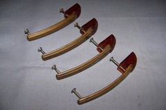 Four, Vintage, Tin Or Lightweight Steel, With Plastic, Furniture Pulls -SEE INFO