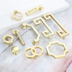 1Pc Fashion Kitchen Cupboard Knobs Drawer Handles Dresser Drawer Brushed Brass