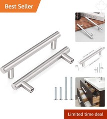 Elegant 6 Inch Stainless Steel Cabinet Pulls – Brushed Nickel Finish, 30 Count