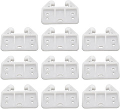 Set of 10 White Plastic Drawer Guides, Sturdy Rear Drawer Replacement Brackets w
