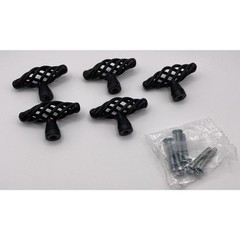 5 Matte Black Birdcage Knobs Cabinet Hardware 2” Long W Mounting Screw SALVAGED