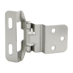 Semi-Concealed 3/8 In. Inset 1/4 In. Overlay Face Frame Self-Close Satin Nickel
