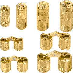 8Pcs Brass Barrel Hinges Hidden Set, 8Mm/10Mm/12Mm/14Mm Invisible Barrel Hinge