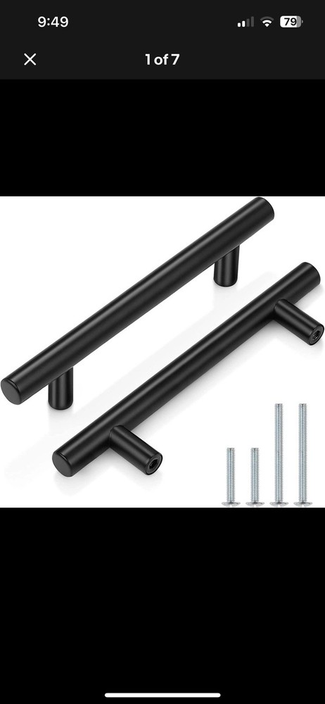 13 Pack Black Cabinet Pulls Stainless Steel Drawer T Bar Handles PD3383HBK102