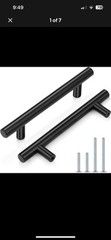 13 Pack Black Cabinet Pulls Stainless Steel Drawer T Bar Handles PD3383HBK102