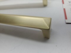 10 Pack Brushed Gold Cabinet Handles 6-5/16 Inch Hole Center Soild Zinc Alloy