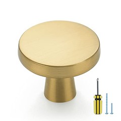 30 Rustic Kitchen Knobs – Gold Round Pulls – Solid Design for Cabinets
