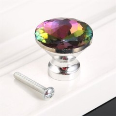 Diamond Crystal Glass Furniture Door Pull Handle Drawer Cabinet Knob Hardware HQ