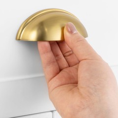 Brushed Gold Cabinet Pulls, 3 Inch Hole Centers for Kitchen Door Drawer Dresser