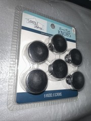 Simple Stylings Metal Bronze Finish Round Cabinet Knobs 6 Pack with Screws