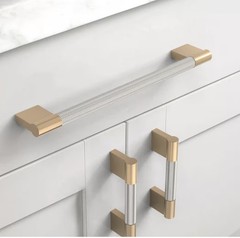 10 Pack 7.5″ Hole Centers Champagne & Nickel Cabinet Handles Drawer Pulls