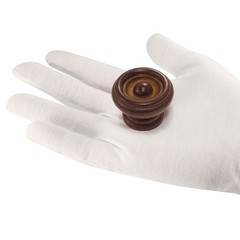 8Pcs 37x25mm Single Hole Wooden Drawer Pull Knobs Handles Red Brown Screw