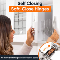 Full Overlay European Soft Close Cabinet Hinges for Kitchen Cabinets (20 Pcs) -1