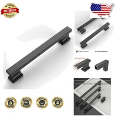 Elegant 10 Count Matte Black Cabinet Pulls – 5 Inch Brushed Zinc Drawer Handles
