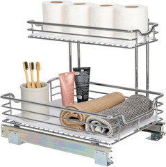 Glidez Chrome-Plated Steel Pull-Out/Slide-Out Storage Organizer with Plastic Lin