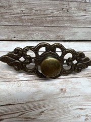Antique Bronze Ornamental Knob Ornate Scrollwork Detail Drawer Cabinet Kitchen