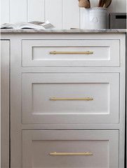 10 Pack 8 Inch(203Mm) Hole Center Brushed Brass Cabinet Pulls Square Cabinet Han