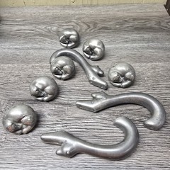 TITLELot Of 8 Artistic Animal Cabinet Pulls Knobs Heavy Cast Metal Abstract…