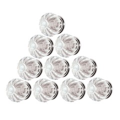 Clear Acrylic Cabinet Knobs and Pulls 1 1/4 Inch Dia Chrome Back Pack of 10