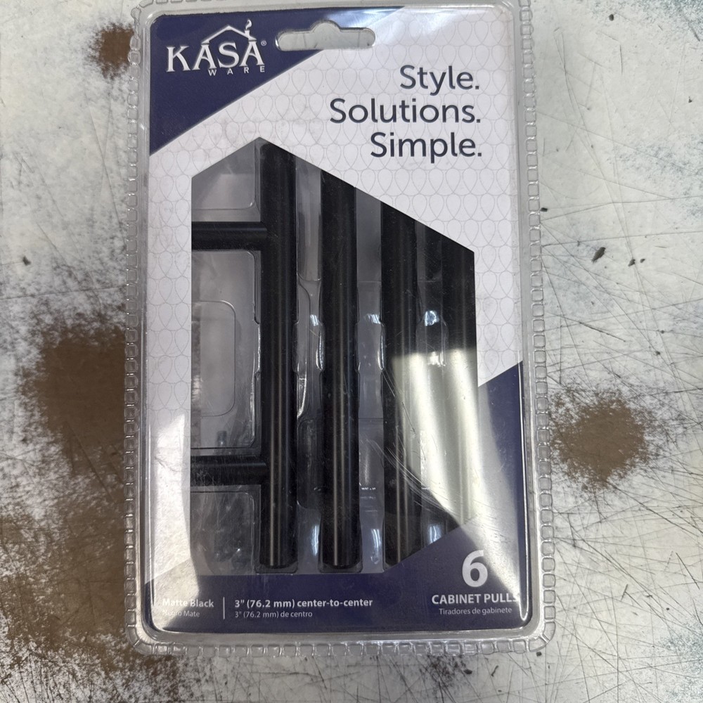 KasaWare 136 mm (5-3/8 In.) L. Matte Black 3 In. Center-to-Center Cabinet Pull