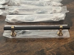 10 Pack Brass Textured Black Cabinet Pulls Cabinet Handles 8.5” Length Modern