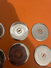 Vintage Chrome Cabinet Drawer Knob Backing Plates 2 1/2” Lot Of 12