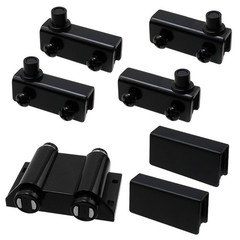 Antrader Stainless Steel Glass Door Pivot Hinge Double 5-6mm, Black