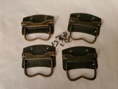 2 Pair of Antique Bronze/Brass Finish Tin Drawer Pull Chest Handle 2-15/16″ W