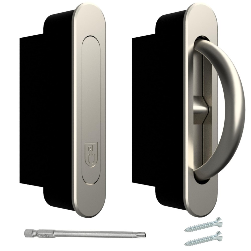 Pocket Door Pull Swivel Handle With Concealed Hardware No Kit Nickel