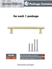 10 Pack 5 Inch128mm Brushed Gold Cabinet Handles Knurled Solid Drawer Pulls