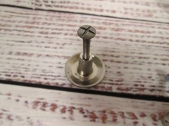 Vintage Brushed Nickel Silver Drawer Cabinet Pull Lot Round Scalloped Edge MCM
