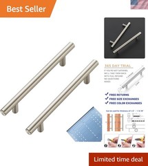 Brushed Nickel Cabinet Pulls, Cabinet Handles, 5 Inch CC, 60 Pack | Stainless…