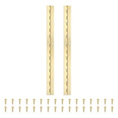 2Pack 16×1.2 Inch Heavy Duty Piano Hinge Hinge with Hole for Piano Gold